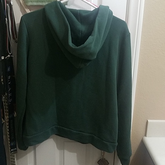 Green Lace-up Hoodie - Picture 3 of 3
